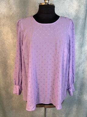 Torrid Chiffon Clip Dot Puff Sleeve Blouse Lavender